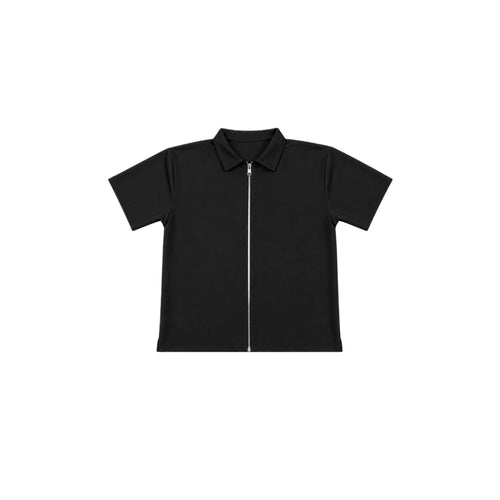 Black Zip-Up Shirt