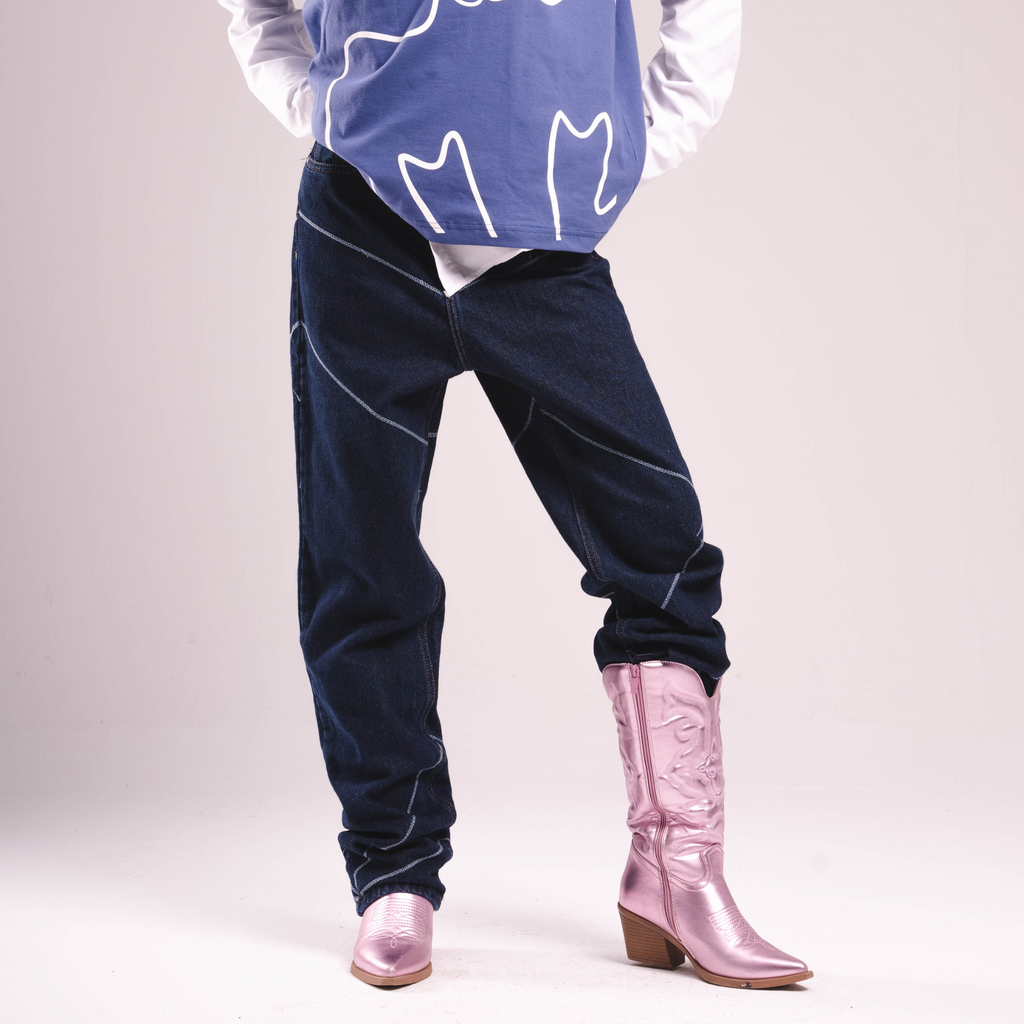 Navy Phantom Geo Denim
