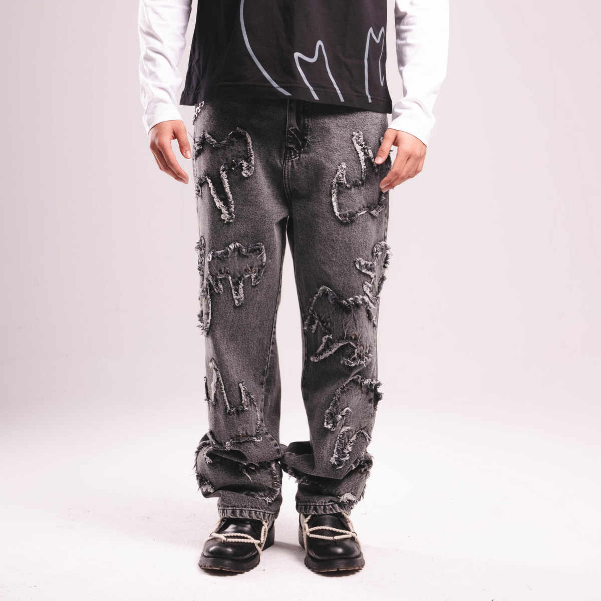 Black Washed Ghost Denim size chart