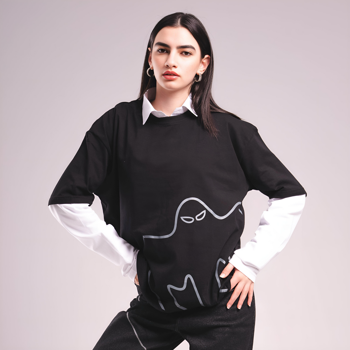 GHOST layer black tee