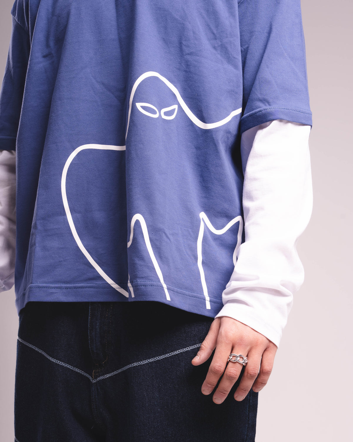GHOST layer blue tee