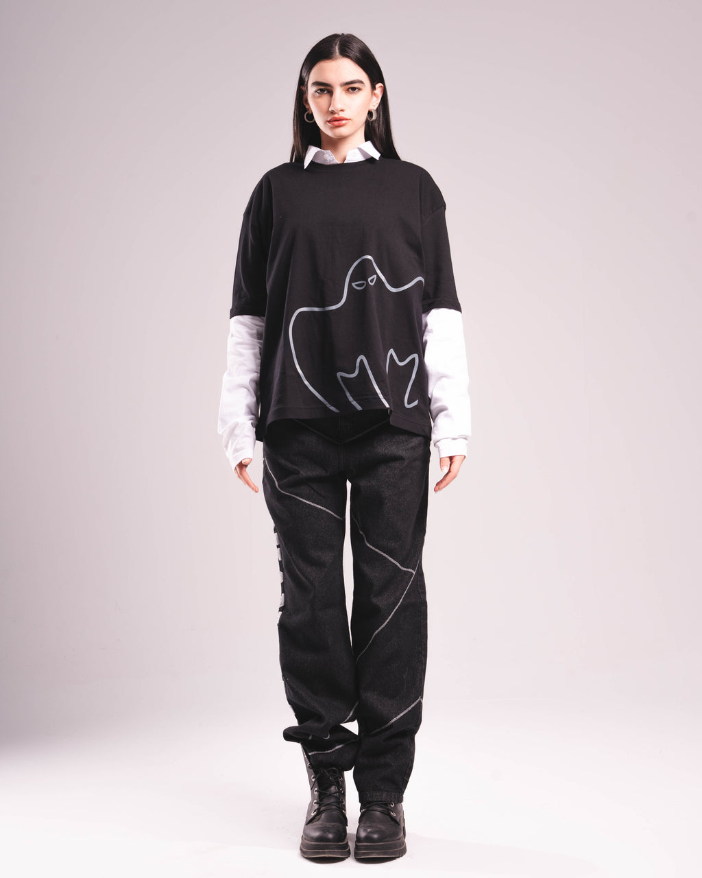 GHOST layer black tee