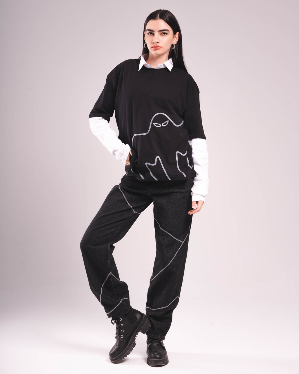 Black Phantom Geo Denim