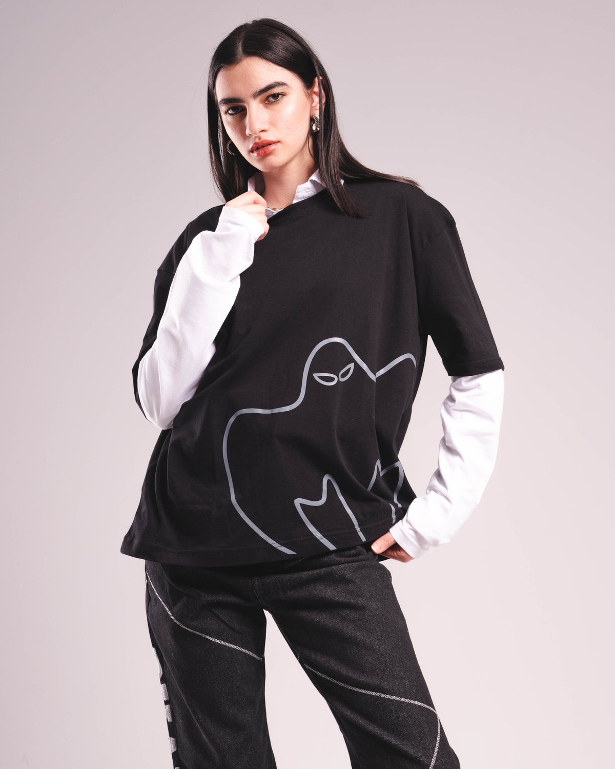 GHOST layer black tee