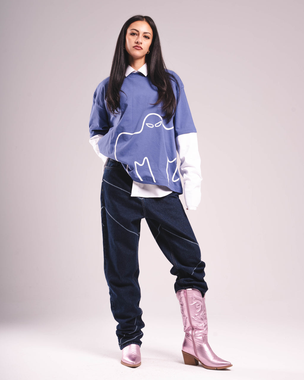 GHOST layer blue tee