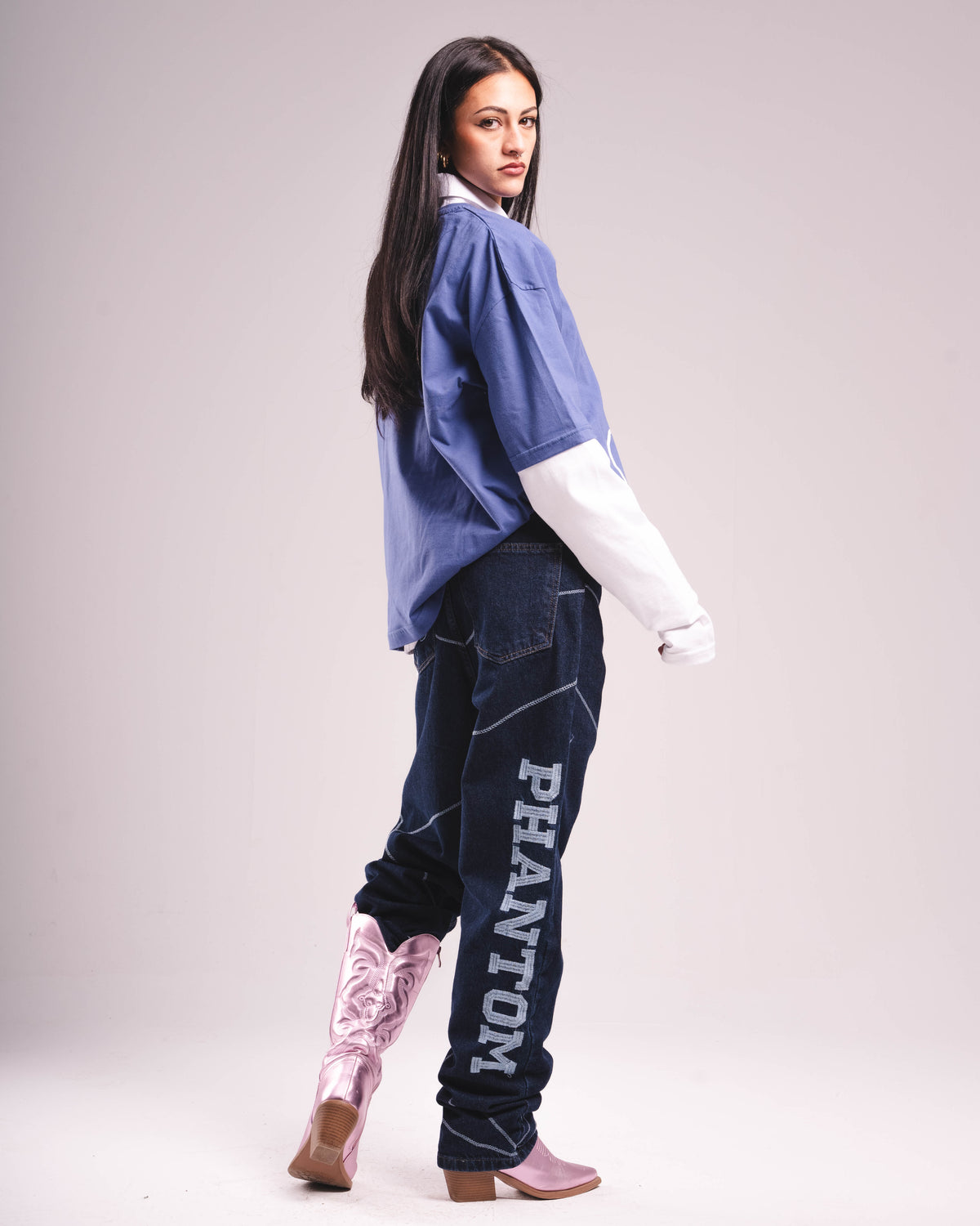 Navy Phantom Geo Denim