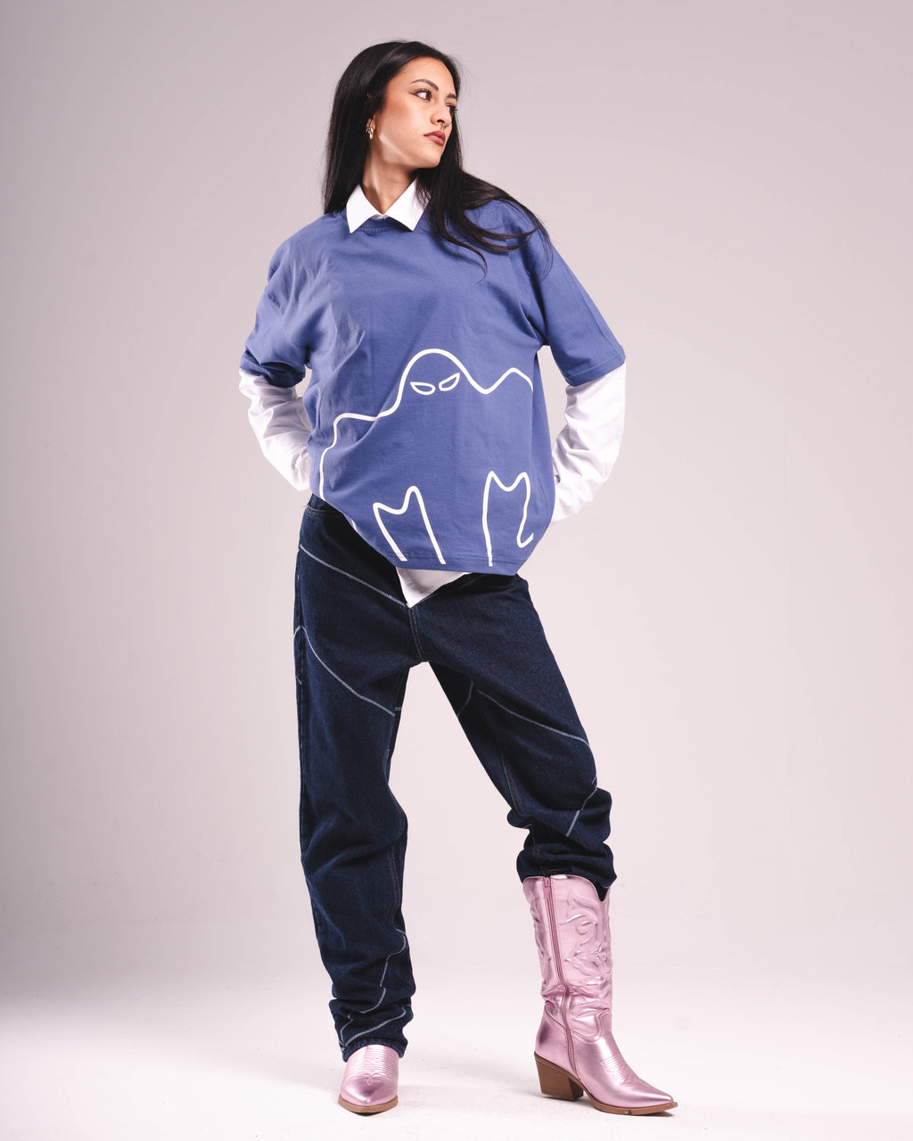 GHOST layer blue tee