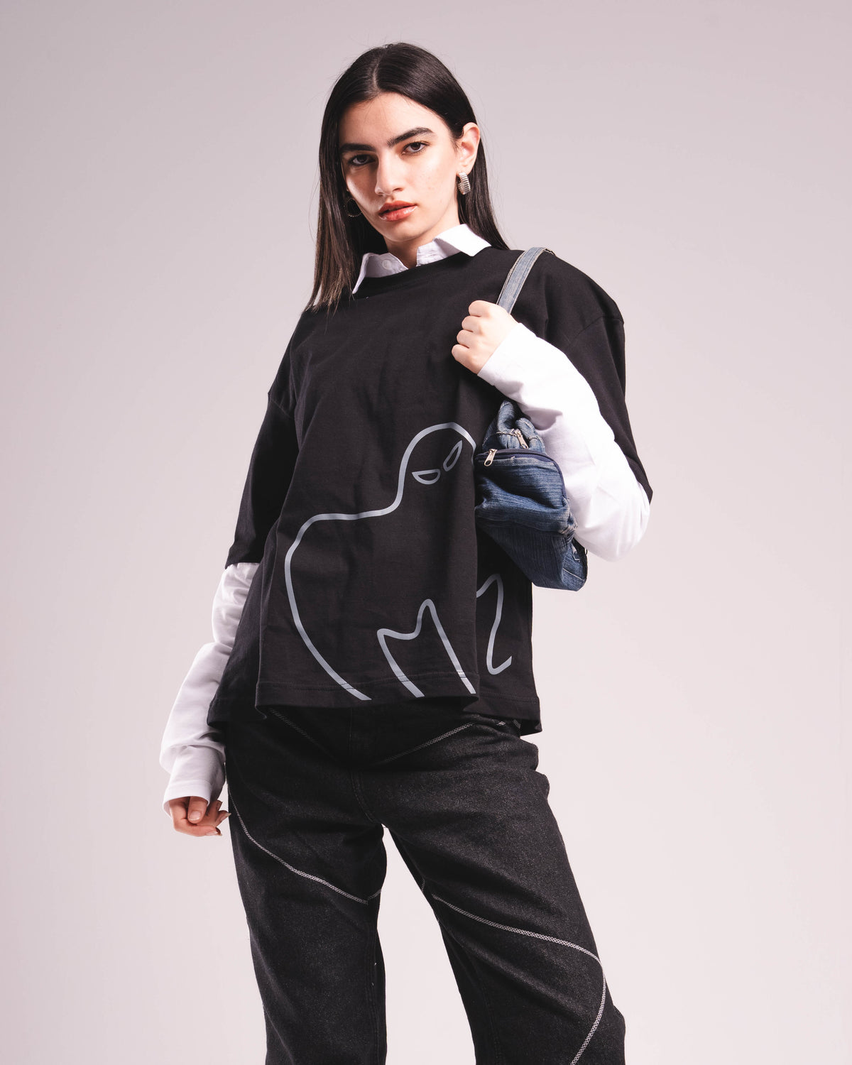 GHOST layer black tee
